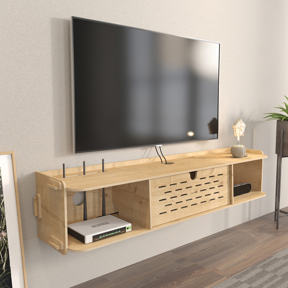 Decorotika Sima Single Door 2 Shelf MDF TV Unit Image 4