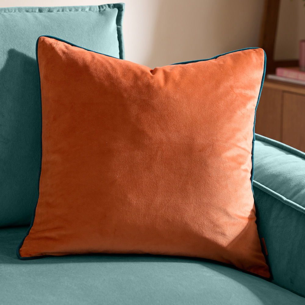 Furn Meridian Tiger and Teal Velvet Cushion 45 x 45cm Image 2