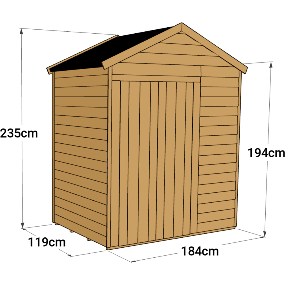 StoreMore 4 x 6ft Double Door Overlap Apex Shed Image 3
