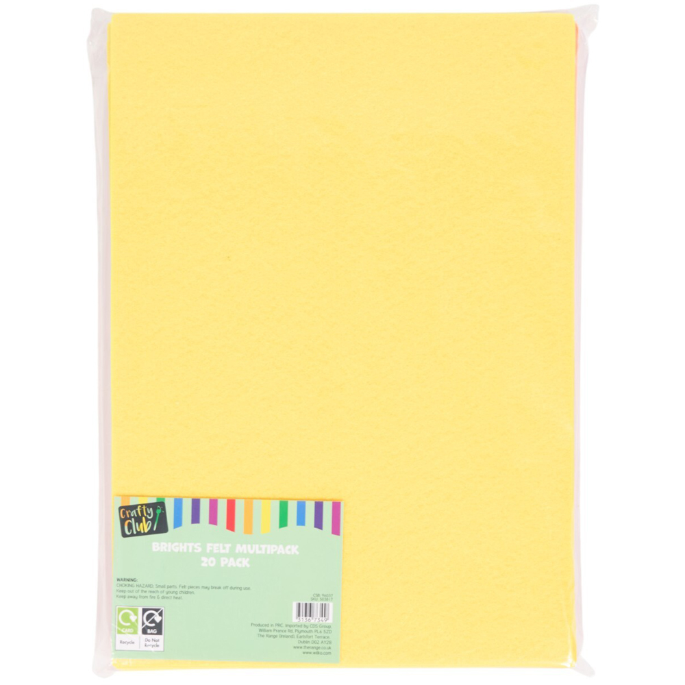 Pack of 20 Brights Felt Sheets Image 2