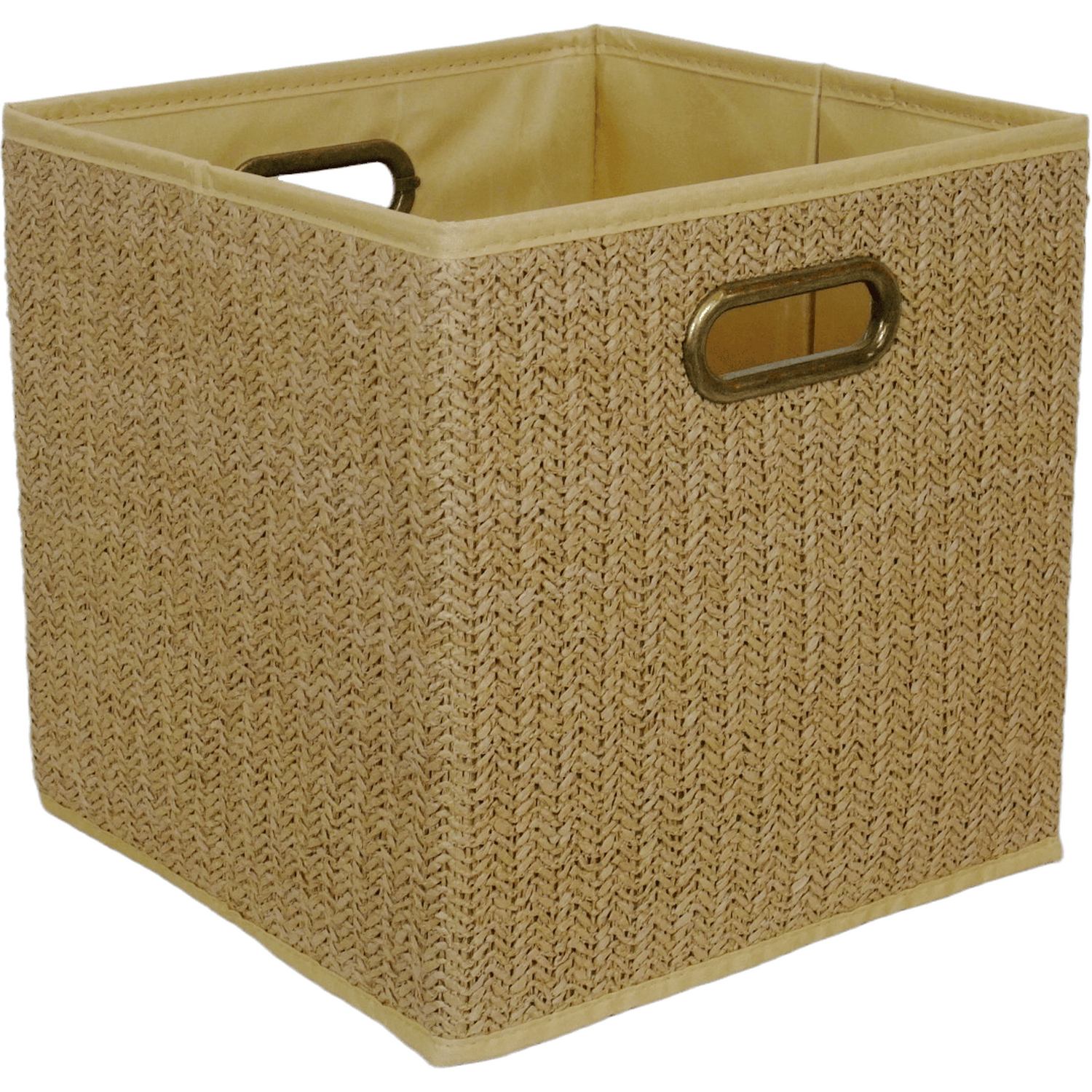Woven Storage Cube Brown Image 2