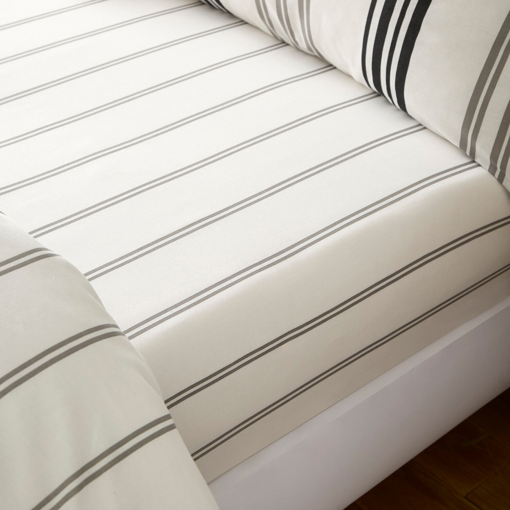 Linear Stripe Bedding Set Monochrome Double Image 6