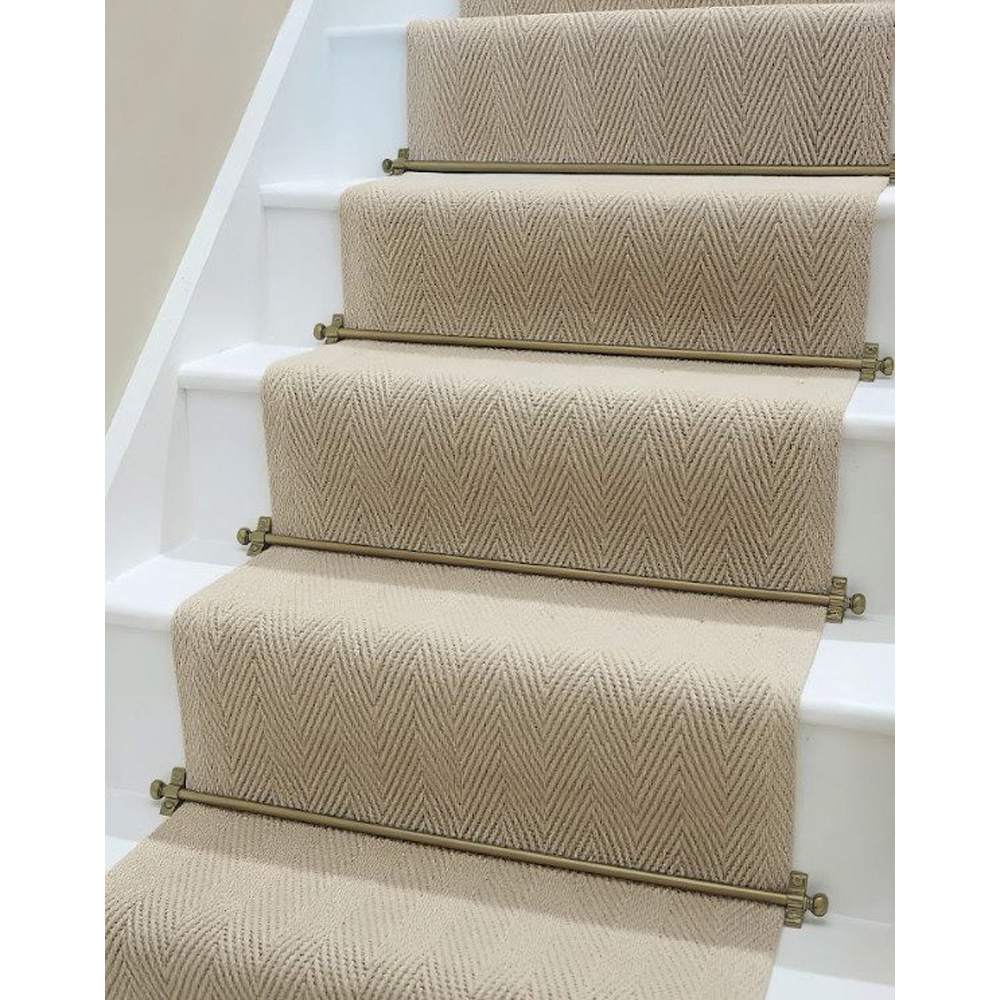 New Edge Blinds Antique Brass Ball End Finial Premium Metal Stair Rod Set 72.5cm x 10mm 13 Pack Image 2
