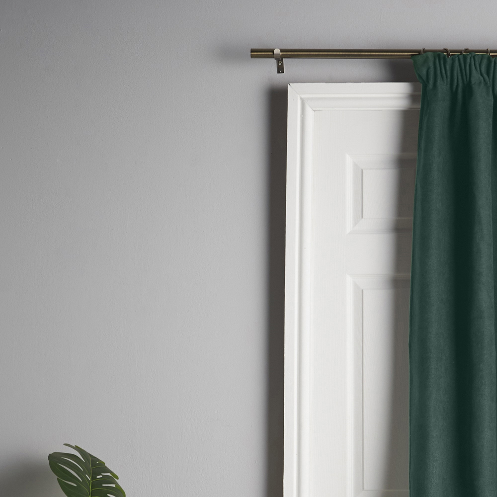 Alan Symonds Green Velvet Chenille Fleece Lined Pencil Pleat Taped Top Curtains 137 x 213cm Image 8
