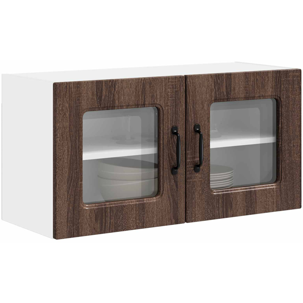 vidaXL Kalmar 2 Door Brown Oak Wall Kitchen Cabinet Image 3