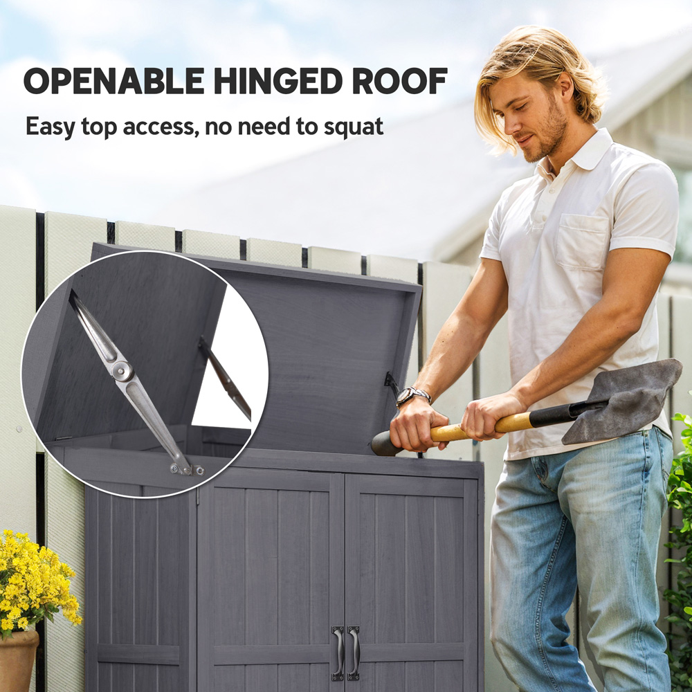 Outsunny 2.5 x 1.4ft Grey Burlywood Garden Shed Image 5