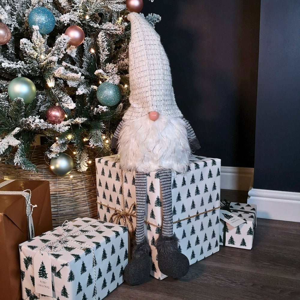 Samuel Alexander Light Grey Dangly Legs Gonk Christmas Decoration 79cm Image 2