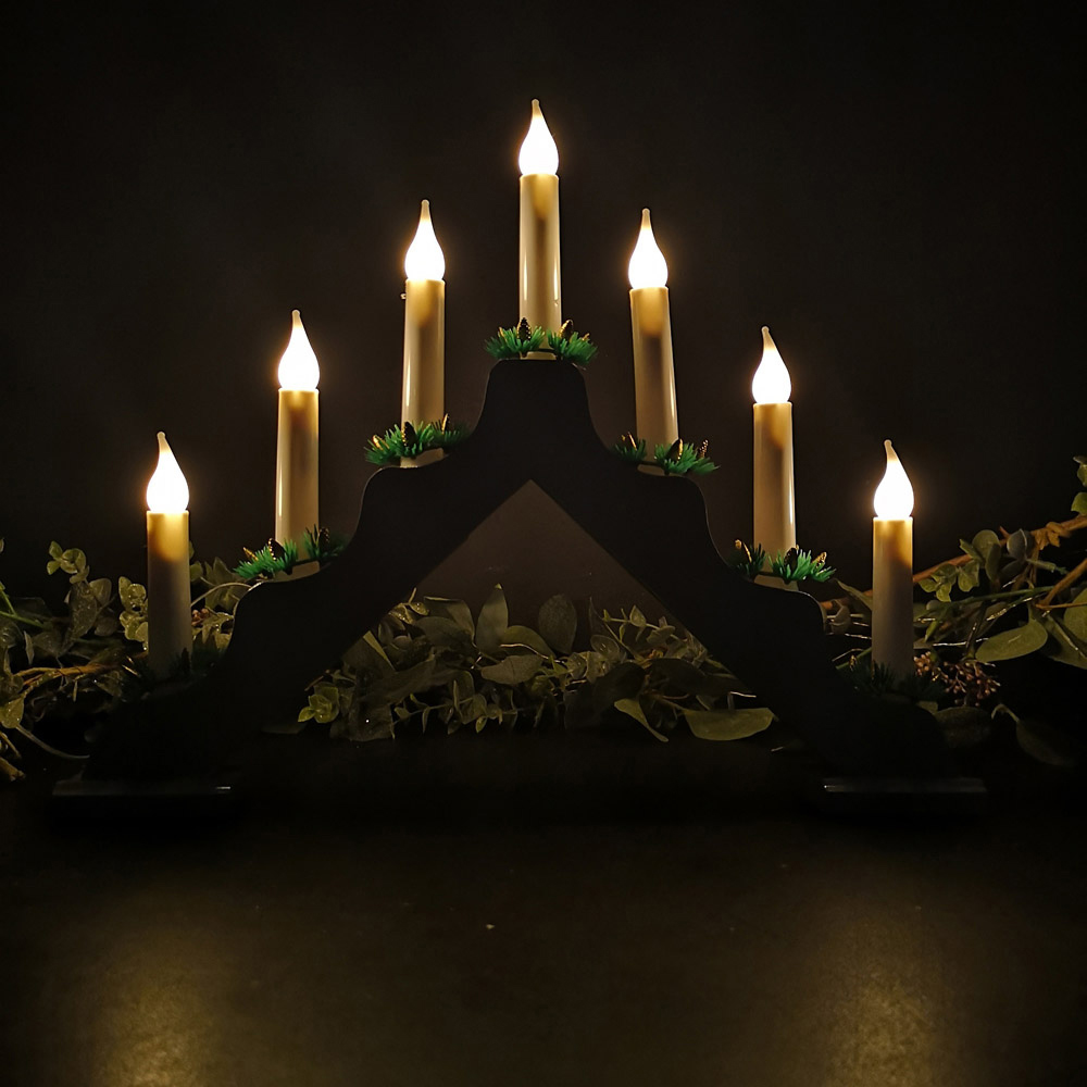 Samuel Alexander Grey Wooden Christmas Candle Bridge Image 5