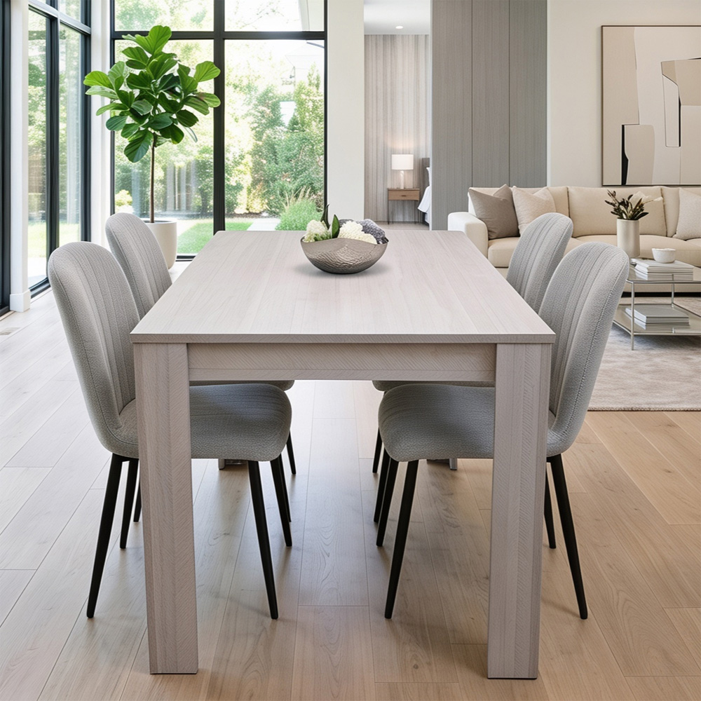 Kosy Koala 4 Seater Wooden Effect Arrow Tabletop Dining Set Grey Image 1