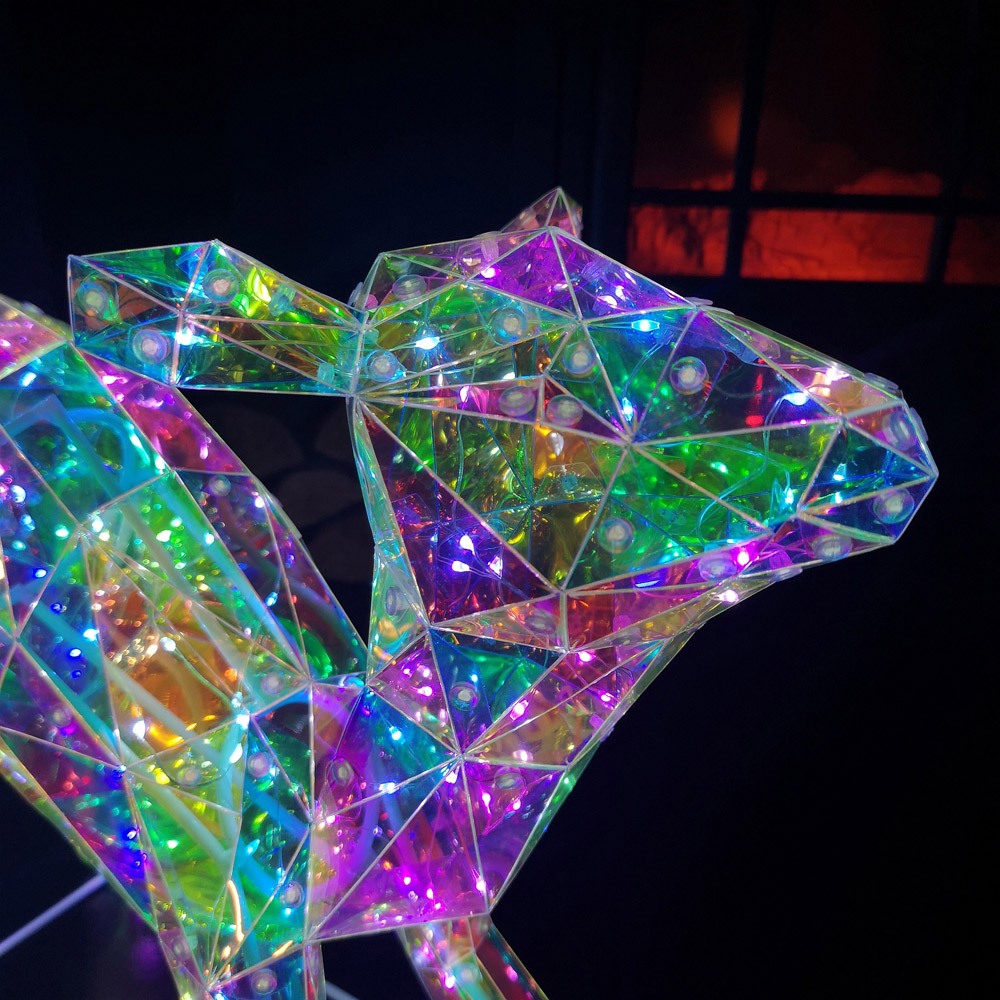 Samuel Alexander 100 White LED Standing Iridescent Fawn Christmas Decoration 40cm Image 3