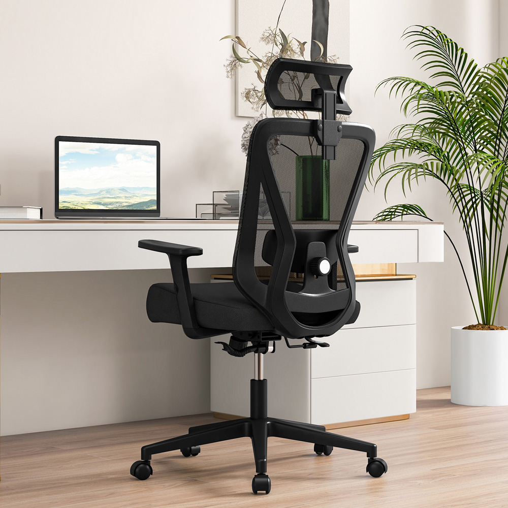Costway Black Ergonomic Adjustable Swivel Office Chair Image 3