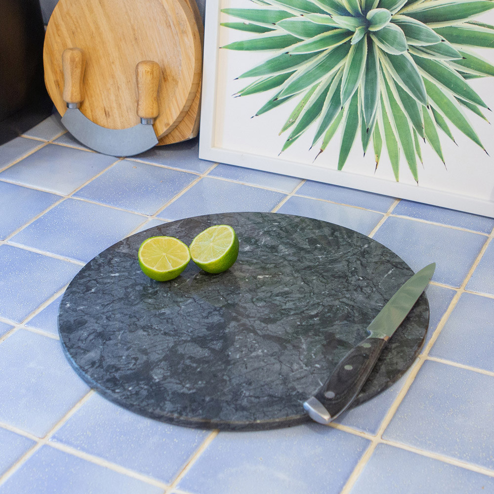 Argon Tableware Black Round Marble Placemat 30cm 6 Pack Image 4