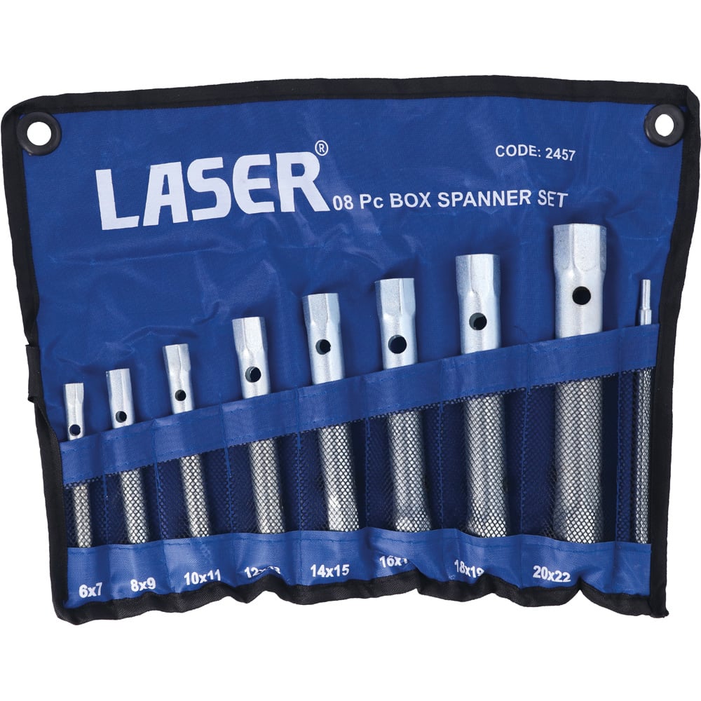 Laser 8 Piece Double Ended Metric Tubular Box Spanner Set Image 1