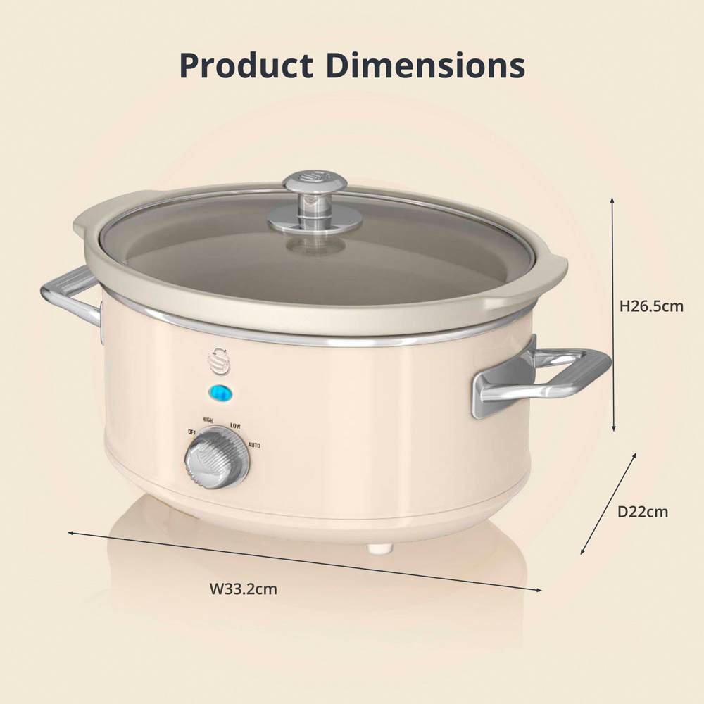 Swan Retro Cream 3.5L Slow Cooker Image 9