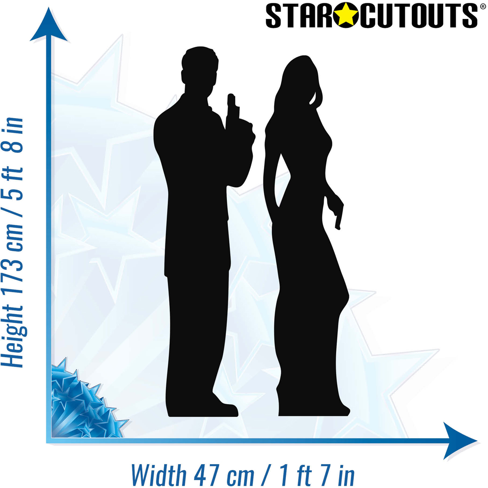 Star Cutouts Secret Agent Male and Female Double Cutout 5.6ft Image 6