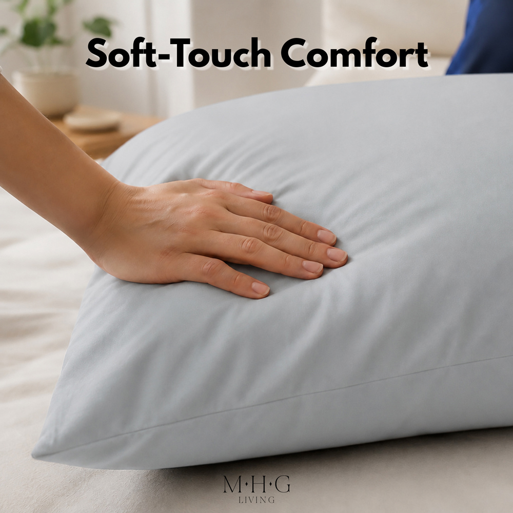 MHG Living Soft Grey Microfibre Envelope Closure Pillowcase 50 x 75cm 2 Pack Image 4