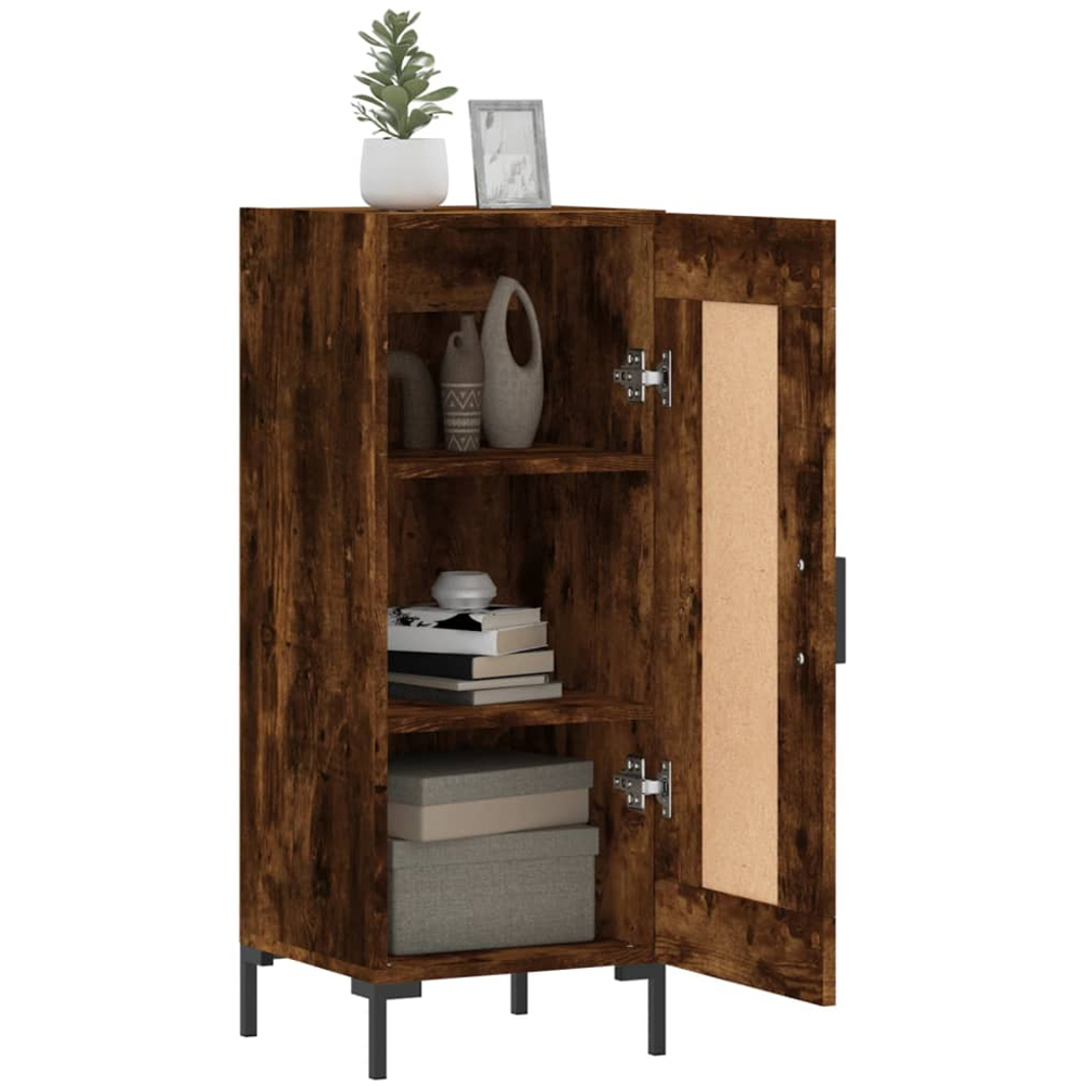 vidaXL Single Door Smoked Oak Sideboard Image 4