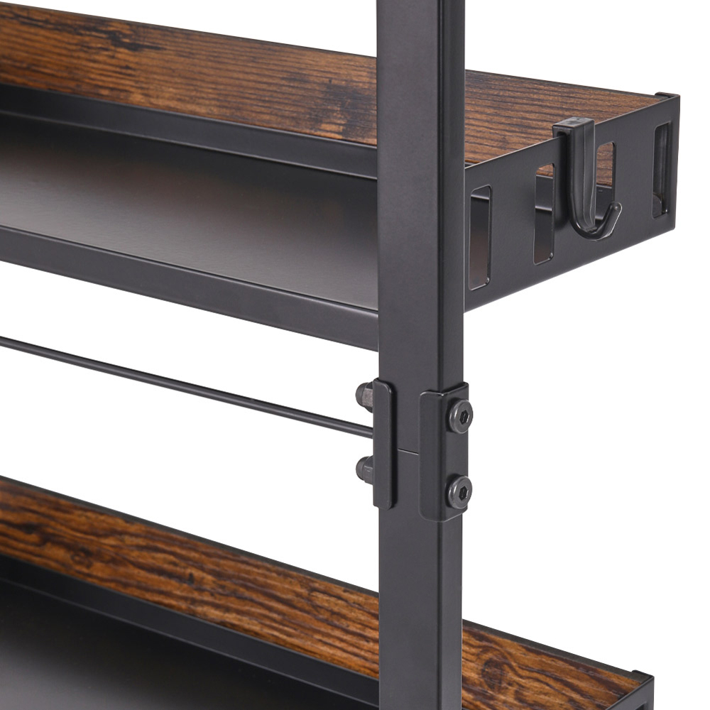 Living and Home 6 Tier Steel and Wooden Over the Door Kitchen Organiser Image 4