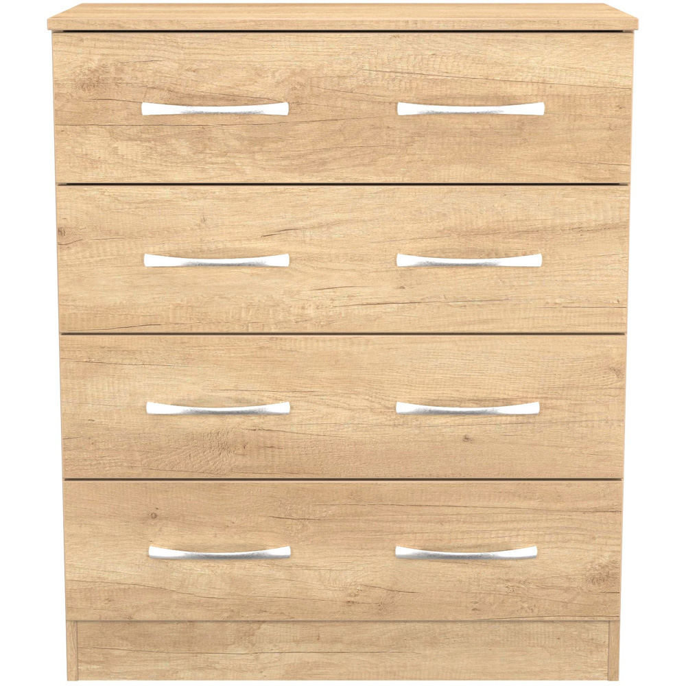 Crowndale Avon 4 Drawer Nebraska Oak Chest of Drawers Ready Assembled Image 2