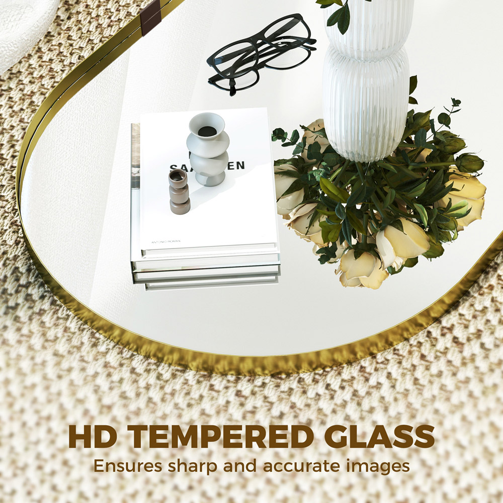 HOMCOM Gold Wall Mirror with Elevated Aluminium Alloy Frame 60 x 90cm Image 5