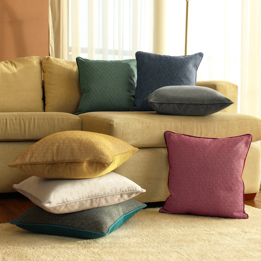 Paoletti Blenheim Teal Geometric Cushion Wilko