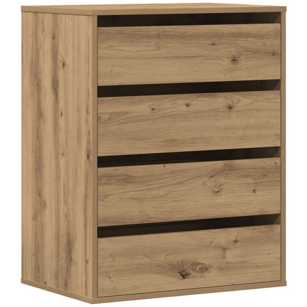 vidaXL 4 Drawer Artisanal Oak Wooden Chest of Drawers Image 2