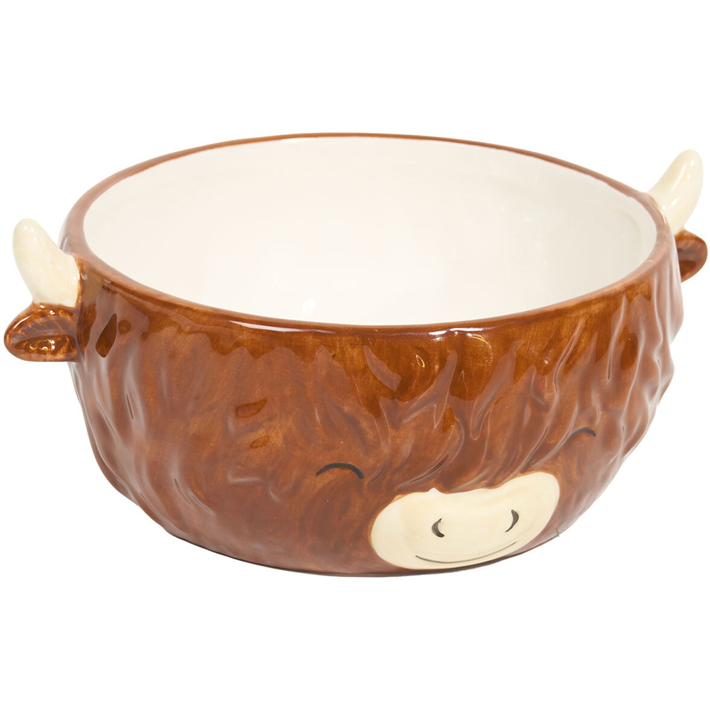 Highland Cow Shaped Bowl Brown Image 3