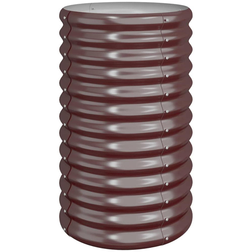 vidaXL Brown Galvanised Steel Tall Round Garden Planter 40 x 40 x 68cm Image 1