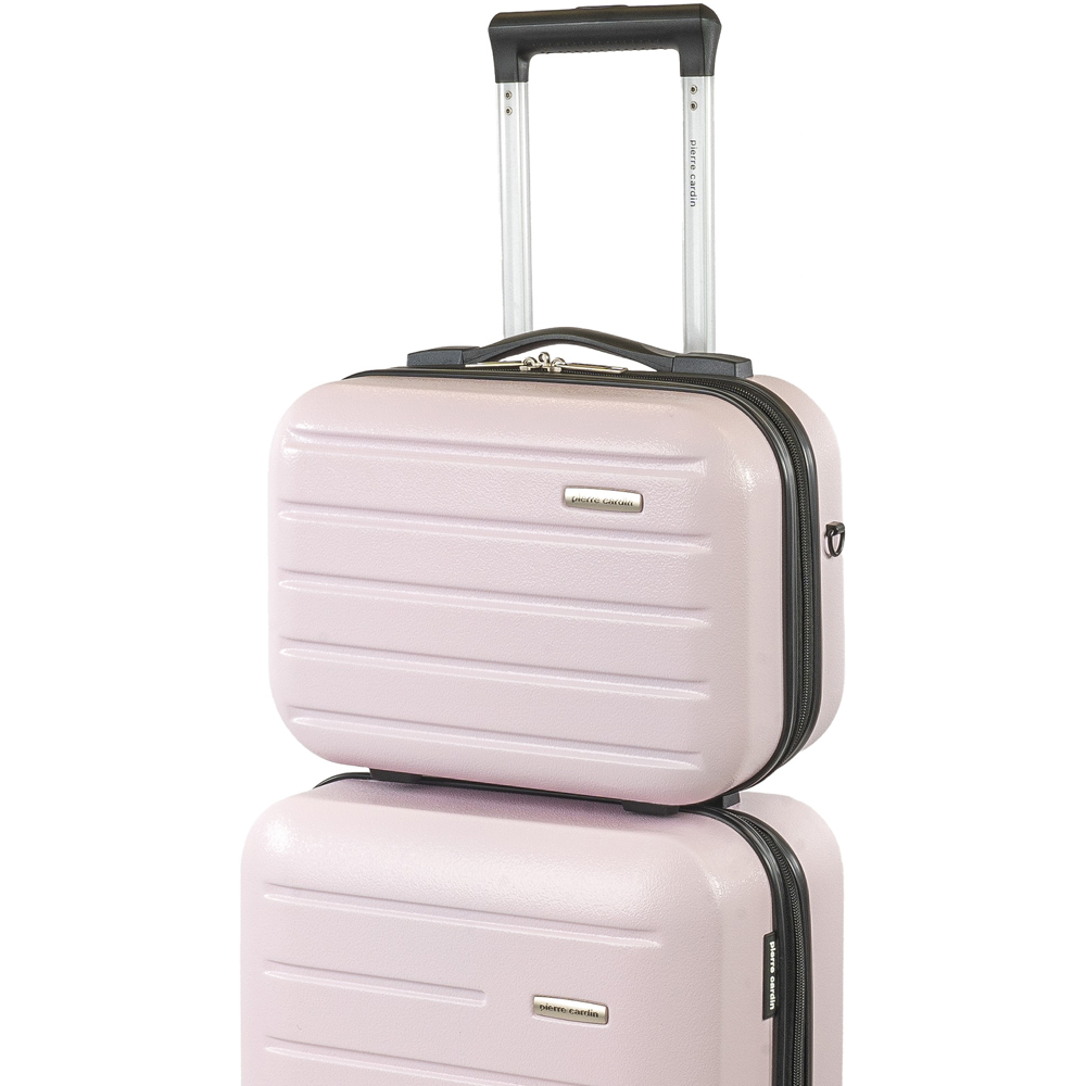 Pierre Cardin Set of 2 Pink Lightweight Hard Shell Trolley Suitcase and Mini Vanity Case Set Image 3