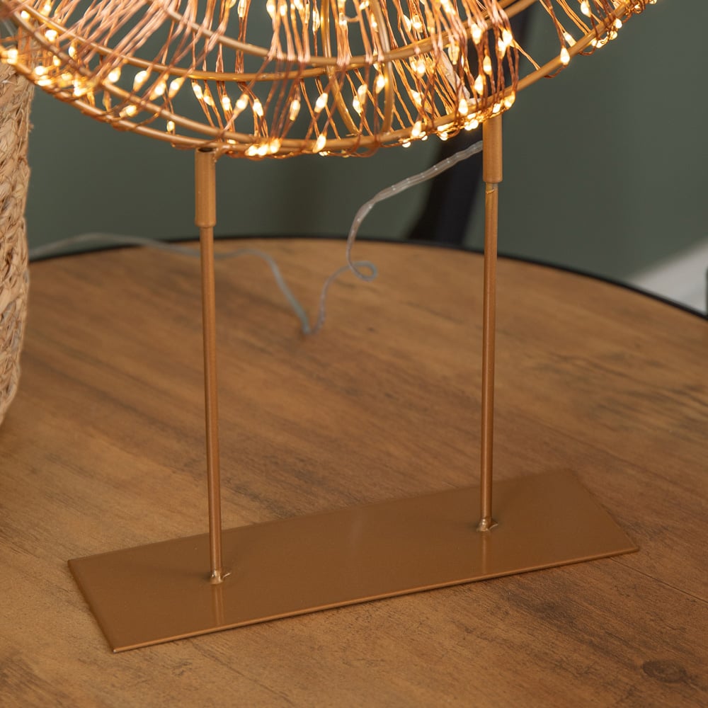 Samuel Alexander 720 Warm White LED Rose Gold Light Up Christmas Wreath on Metal Stand 45cm Image 5