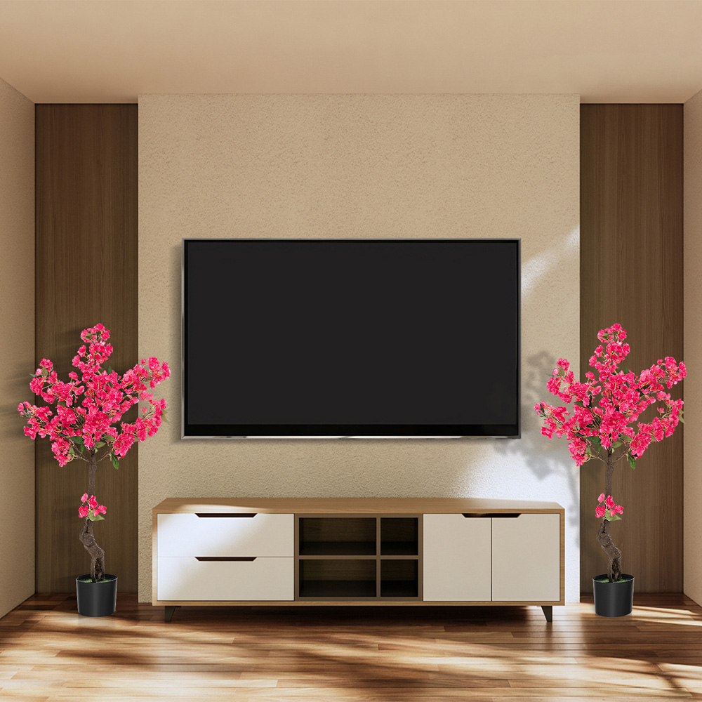 Costway Artificial Plum Blossom Tree 105cm 2 Pack Image 3