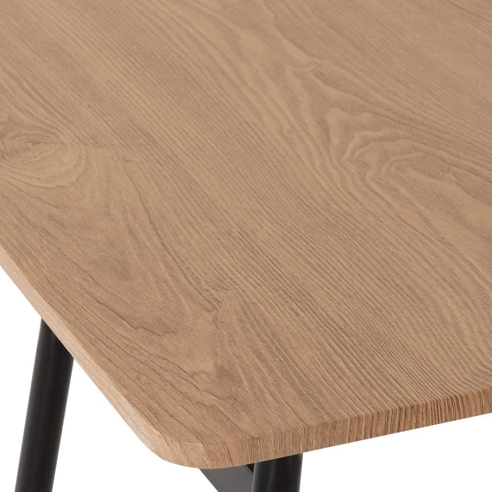 Seconique Warren Russet Oak Effect 4 Seater Dining Table Set Black Image 5