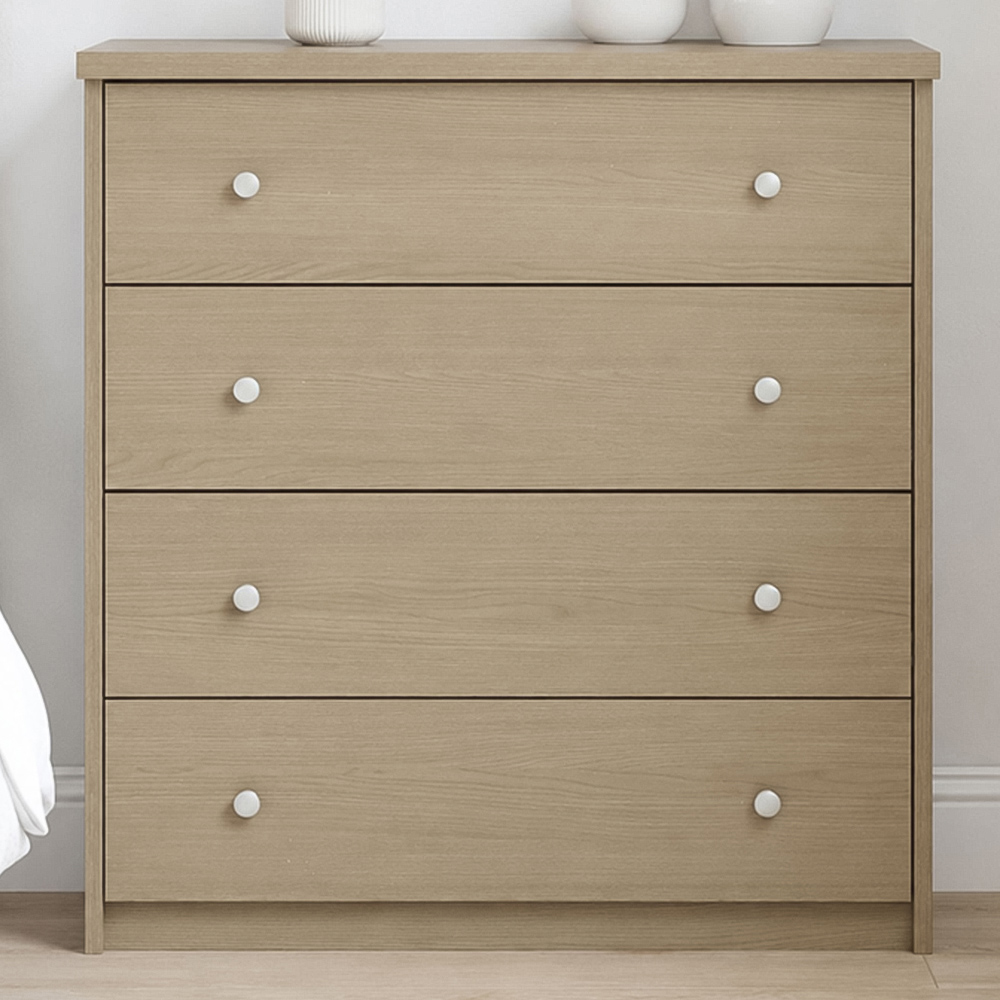 Core Products Freya 4 Drawer Smoked Oak Foil Finish Chest of Drawers Image 1