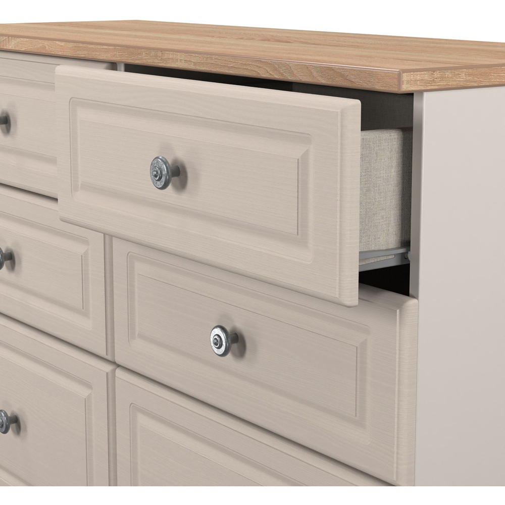 Crowndale Norfolk 6 Drawer Kashmir Ash and Bardolino Oak Wide Chest of Drawers Ready Assembled Image 5