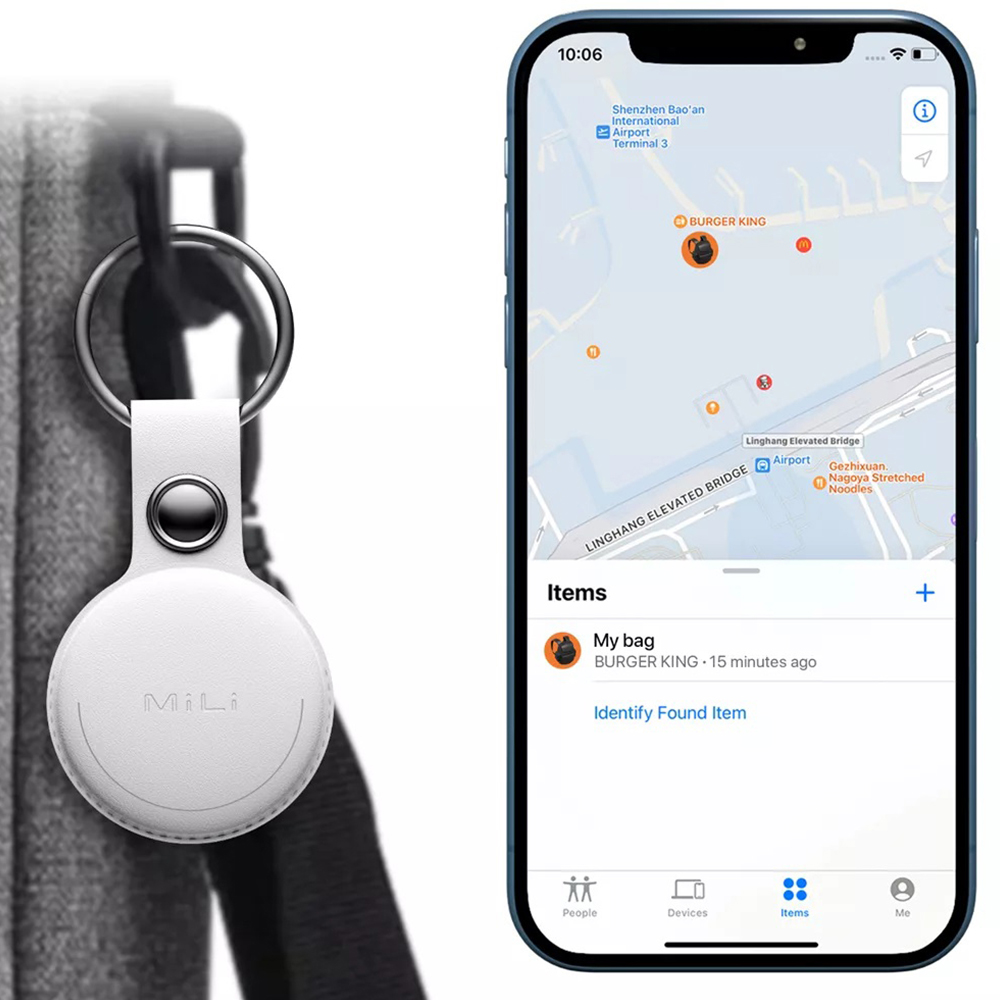 Maplin MiLi MiTag MFI White Find My Item Finder with PU Leather Keyring 3 Pack Image 5