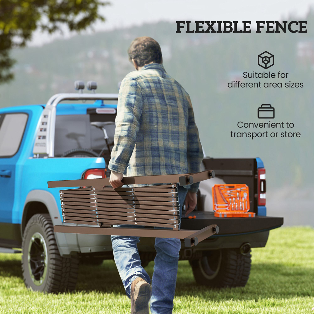 Outsunny 104 x 250cm Dark Brown Aluminium Alloy Movable Pet Safety Fence Image 7