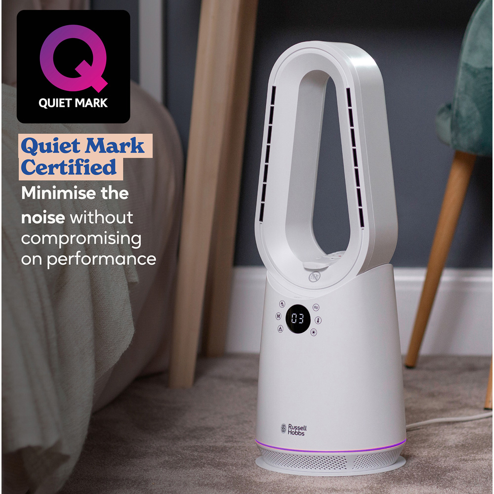 Russell Hobbs RHCBLDL3IN1W-SMT White Compact Smart Bladeless Heat and Cool Fan Image 8
