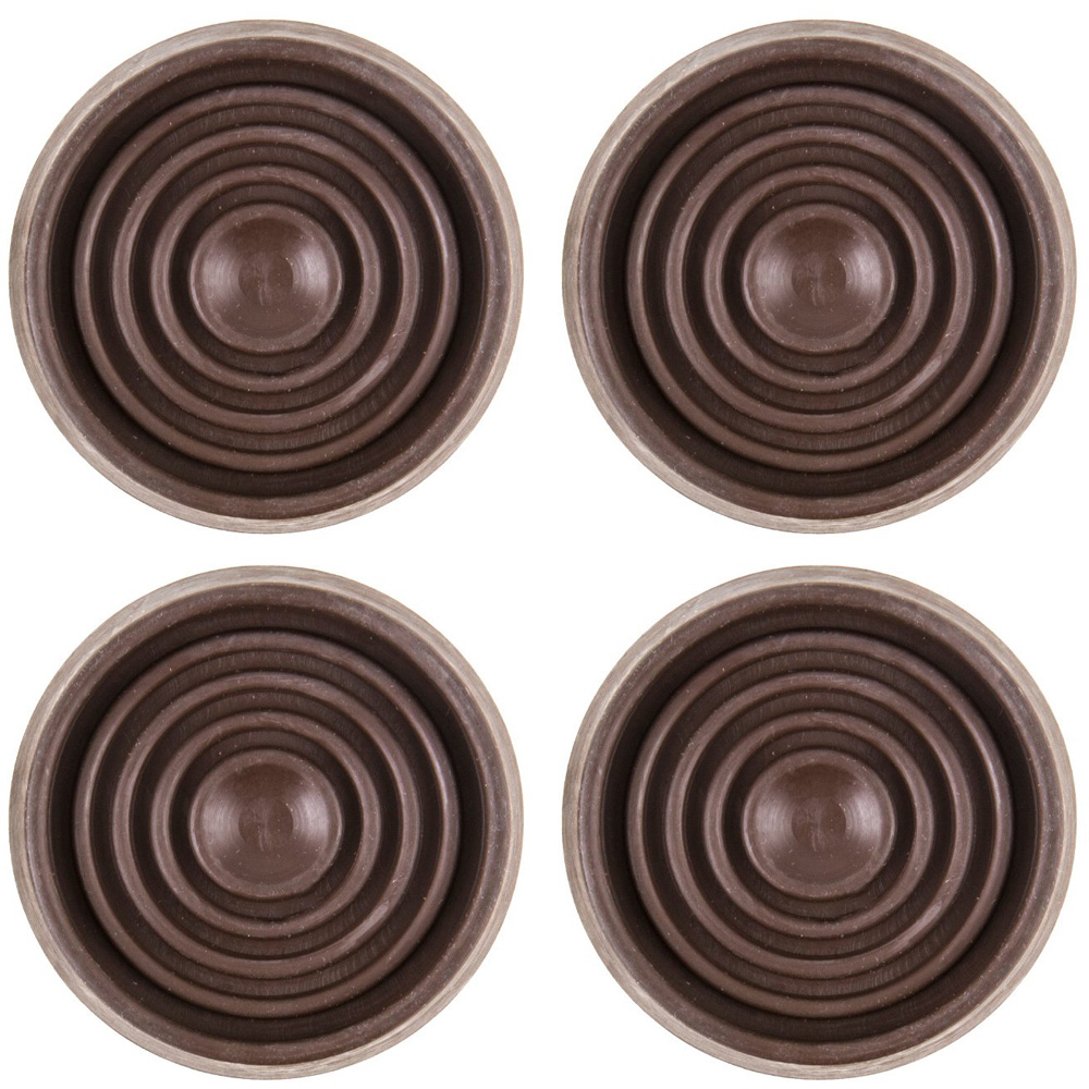 Hiatt 44mm Brown Round Rubber Cup Castor 4 Pack Image 1