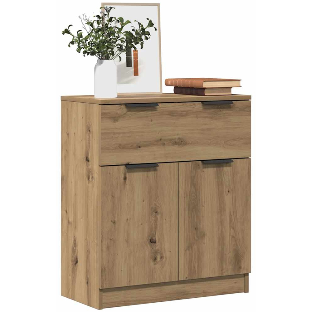 vidaXL 2 Door Single Drawer Artisan Oak Sideboard Image 3