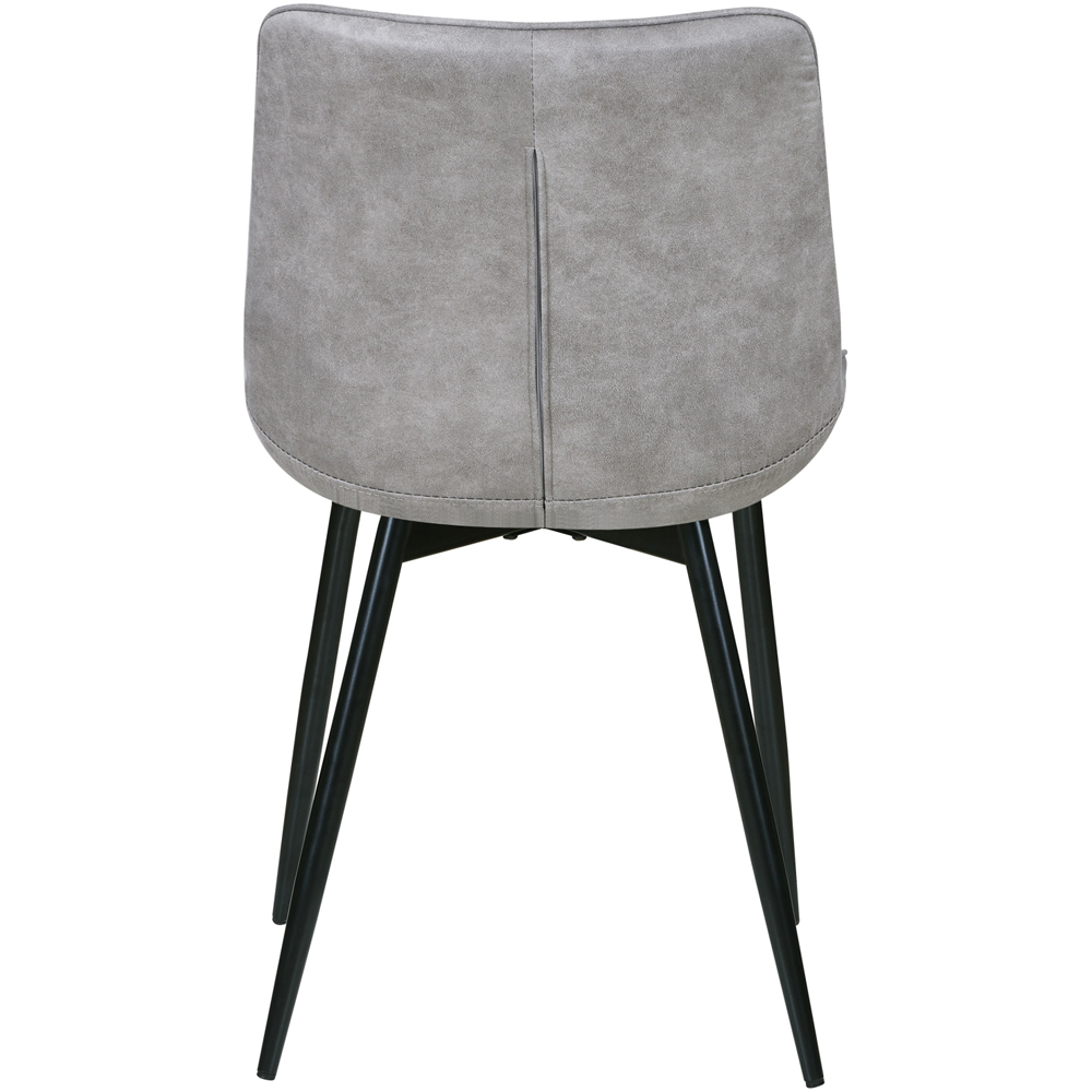 Alba Set of 2 Light Grey Suede Effect Plush Padded Dining Chairs Image 5