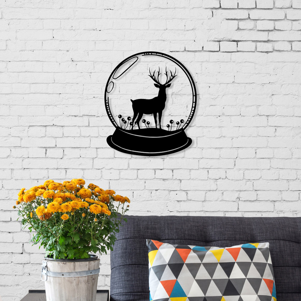 Decortie Black Minimalist Metal Modern Deer Theme Wall Art Image 2