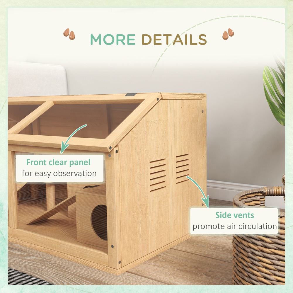 PawHut Wooden Hamster Cage with Ladders Image 6