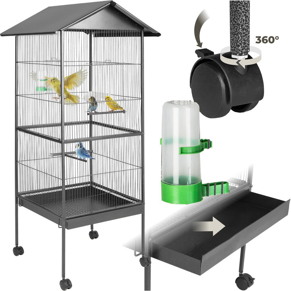 tectake Anthracite Bird Cage 162cm Image 2