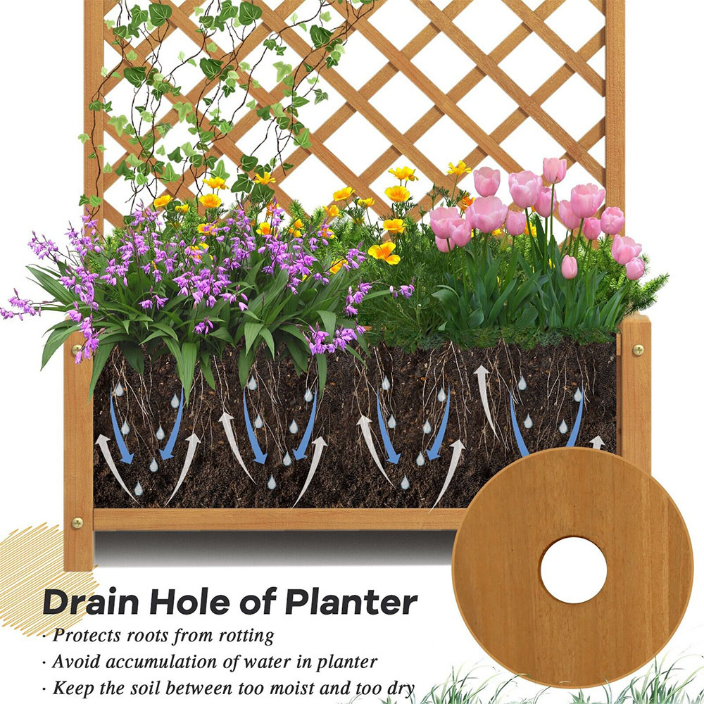 Costway Orange Raised Garden Bed Trellis Planter Image 8