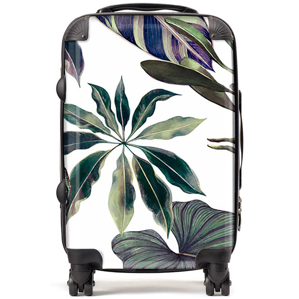Warren Reed Designer Cabin Watercolour Tropical Leaf Suitcase Image 1