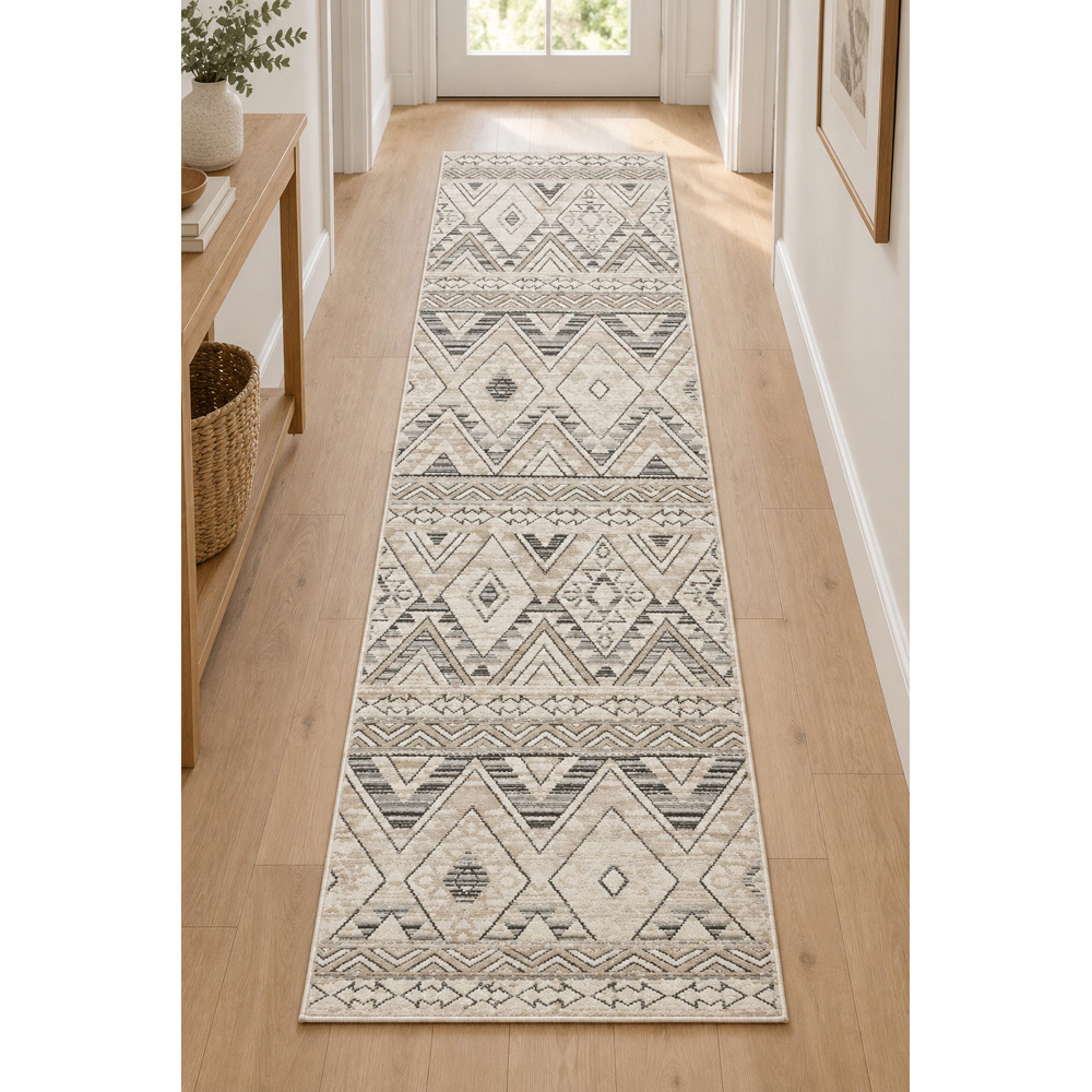 Portland Urco Omega Delta Cream Non Slip Rug 66 x 200cm Image 4