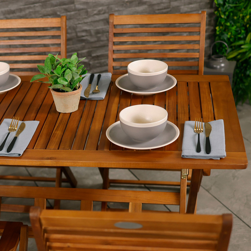 Charles Bentley Acacia 4 Seater Rectangular Dining Set Image 8