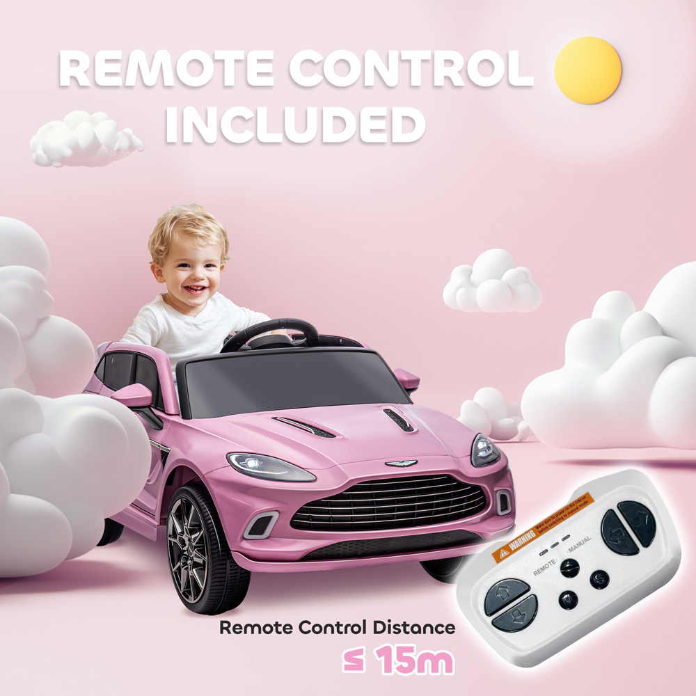 Tommy Toys Pink Aston Martin DBX Licensed Kids Electric Car with Remote 12V Image 5