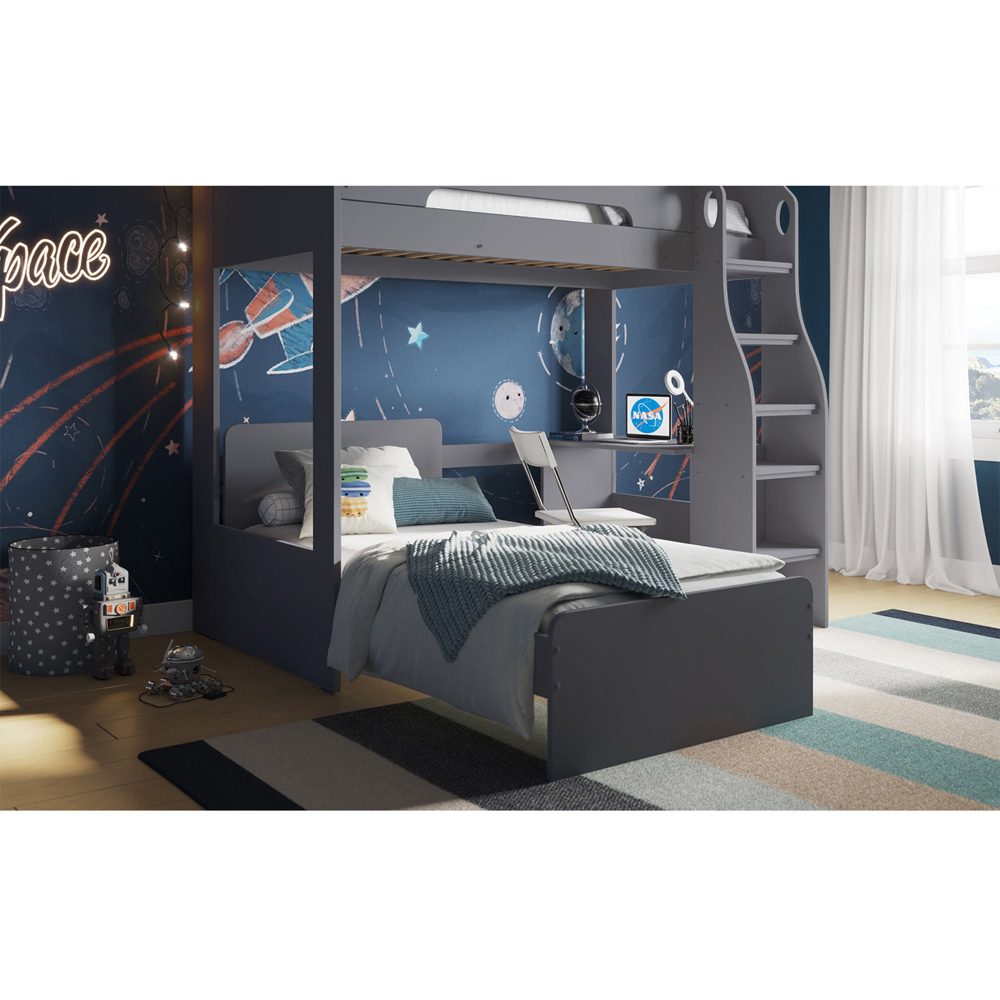 Flair Cosmic Grey Wooden L Shaped Bunk Bed Image 3