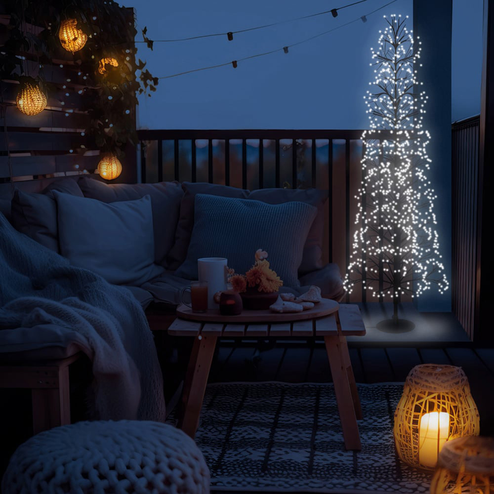 Xmas Haus 3000 Warm White Micro LED Black Firework Tree 6ft Image 4